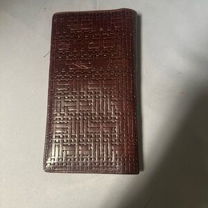 Long Leather Bifold Wallet Brown Vintage . Handmade/ Genuine Italian Lea…